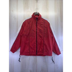Vintage 1990s Kathy Ireland Active Womens red Nylon Windbreaker Jacket Size S/M-